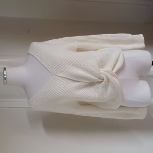 White knitted sweater